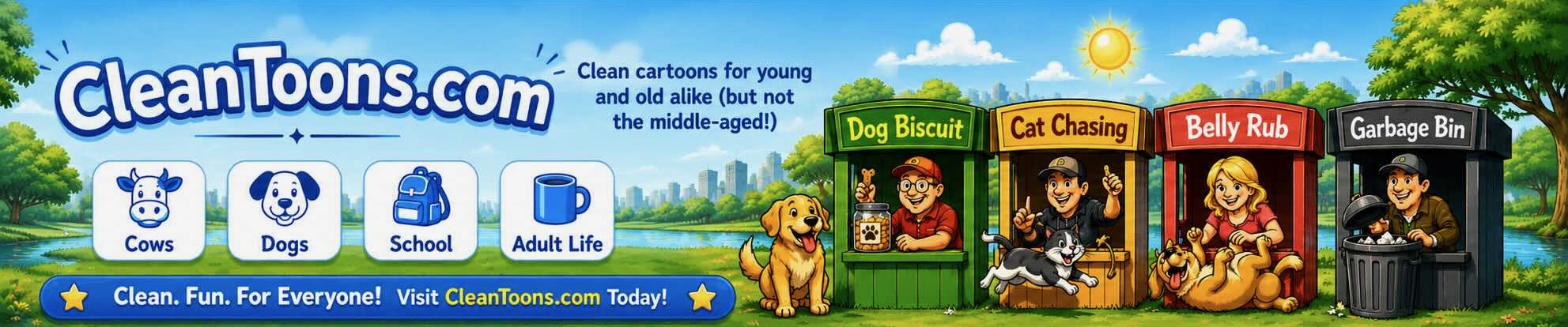 Advertisement for CleanToons.com
