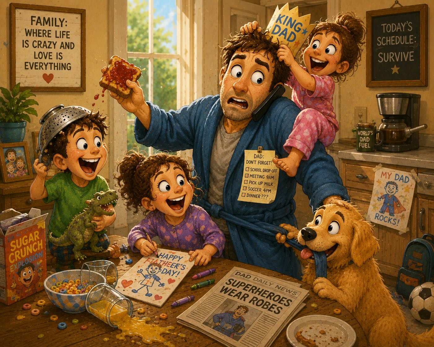 Funny family dad cartoon