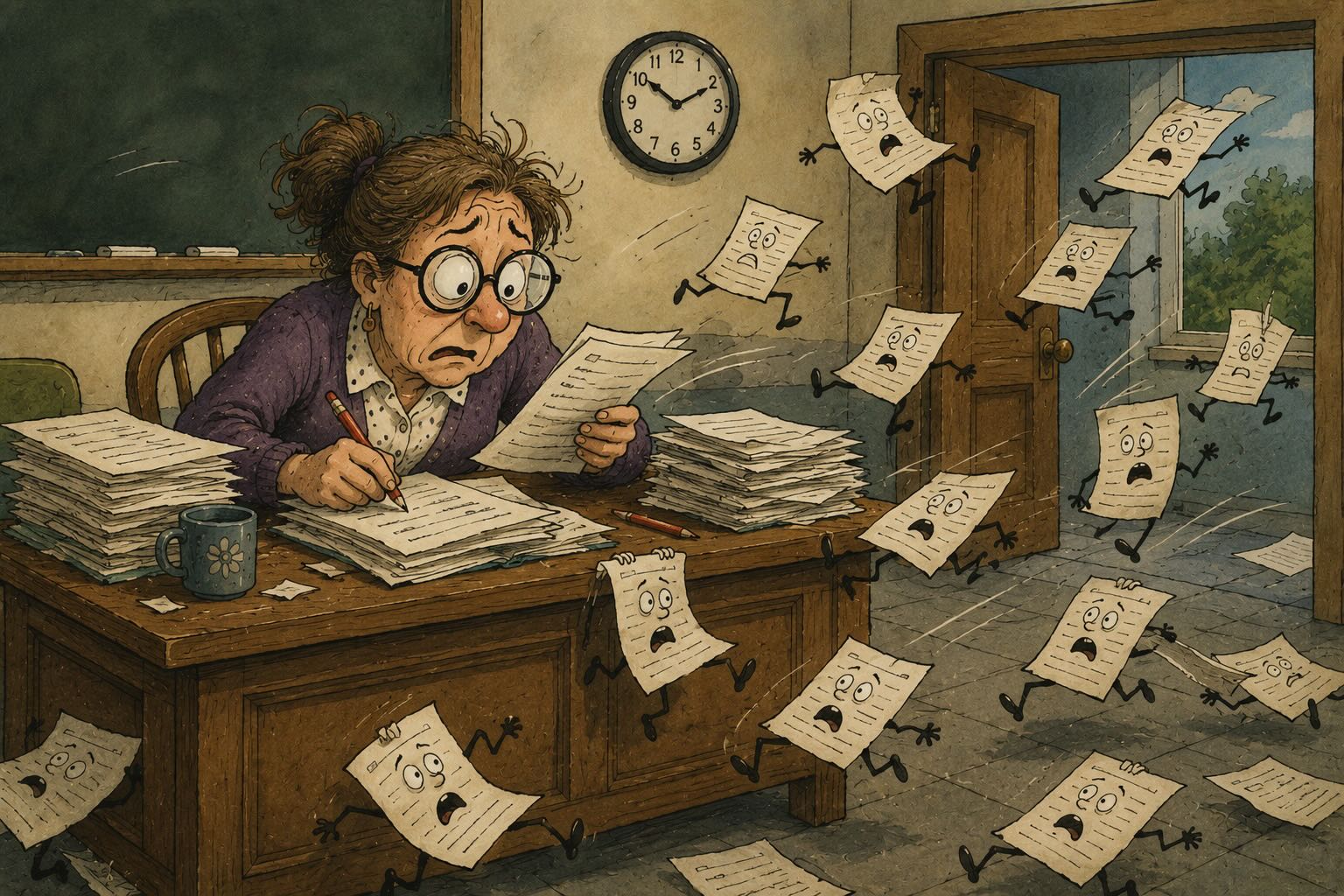 Funny school grading cartoon