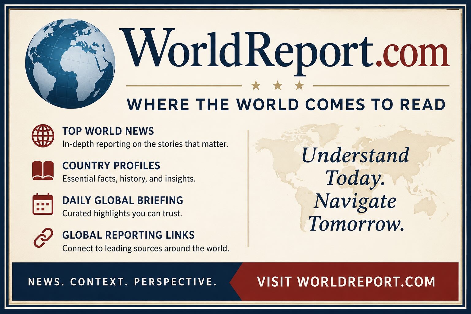 Advertisement for WorldReport.com